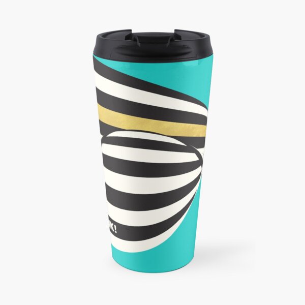 THINK! – Wavy Stripes on Luxury Blue Travel Mug