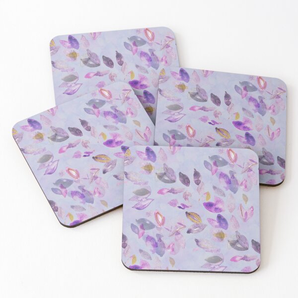 Item preview, Watercolour print of purple abstract leaves designed and sold by RosalieReeves.