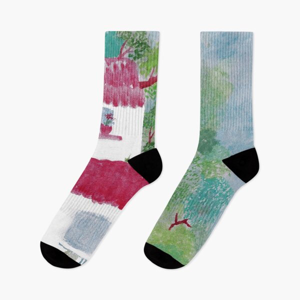 Item preview, Village houses in the woods watercolor designed and sold by Anna Lemos.