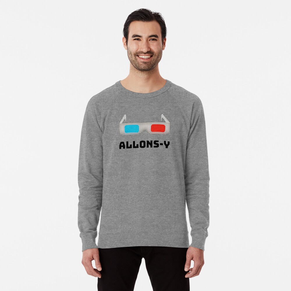 Allons Y Doctor Who 3d Glasses Lightweight Sweatshirt By Slats04