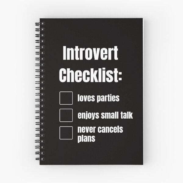 Item preview, Introvert Checklist Funny Happy Sarcastic Cute Silly Awkward Antisocial Gift Idea designed and sold by EpsilonEridani.