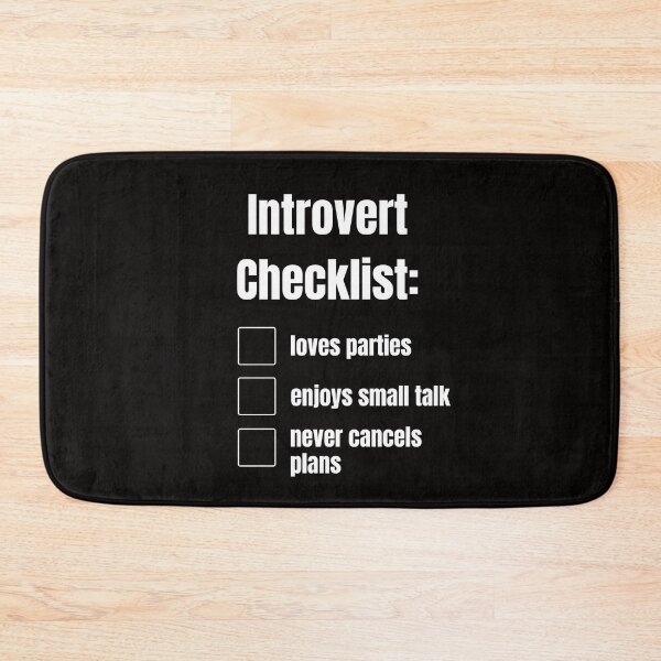 Item preview, Introvert Checklist Funny Happy Sarcastic Cute Silly Awkward Antisocial Gift Idea designed and sold by EpsilonEridani.