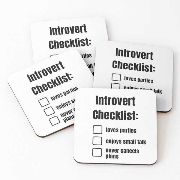 Item preview, Introverts Checklist Funny Happy Sarcastic Cute Silly Awkward Antisocial Gift Idea designed and sold by EpsilonEridani.