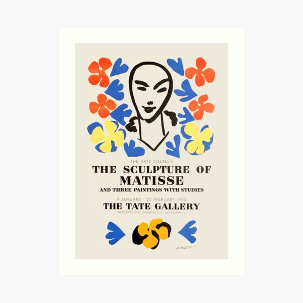 Henri Matisse - Exhibition poster advertising an art exhibition at the Tate Gallery in London, 1953 Art Print