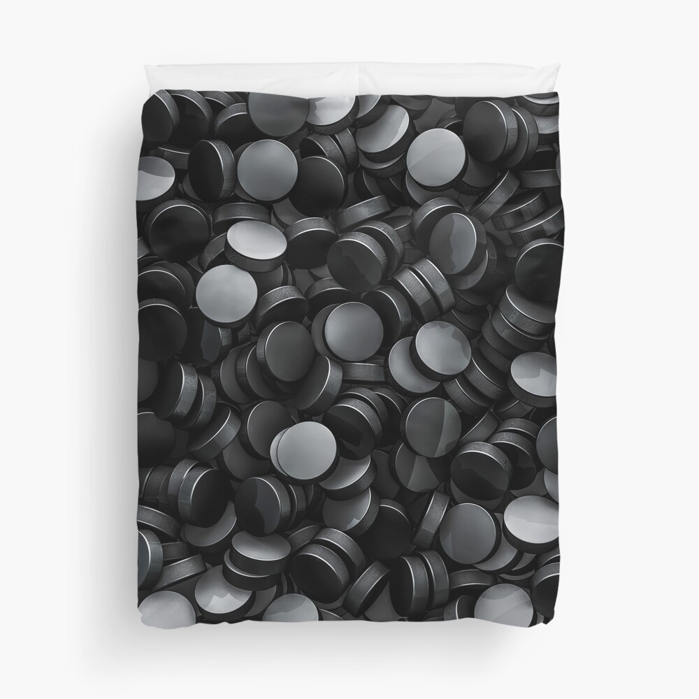 Hockey pucks Duvet Cover
