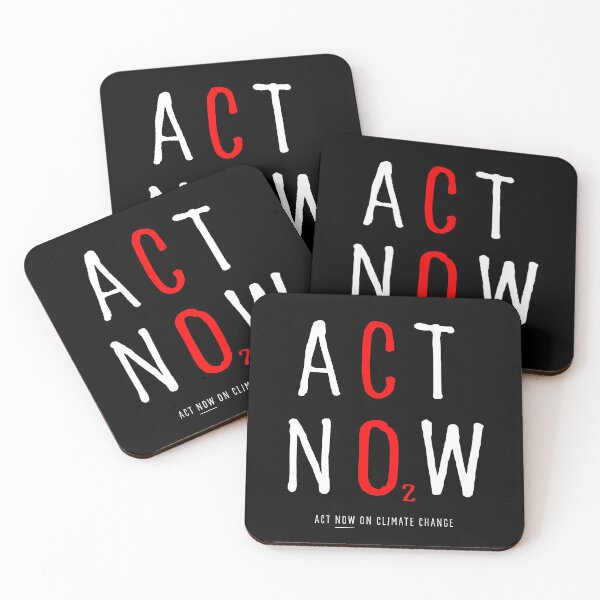Item preview, ACT NOW ON CO2: The Original (White & Red Hand-drawn Text) on Black designed and sold by Day Chapman.