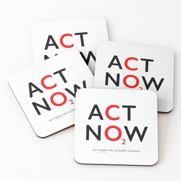 Item preview, ACT NOW ON CO2: The Original (Black & Red Gill Sans Text) on White designed and sold by Day Chapman.