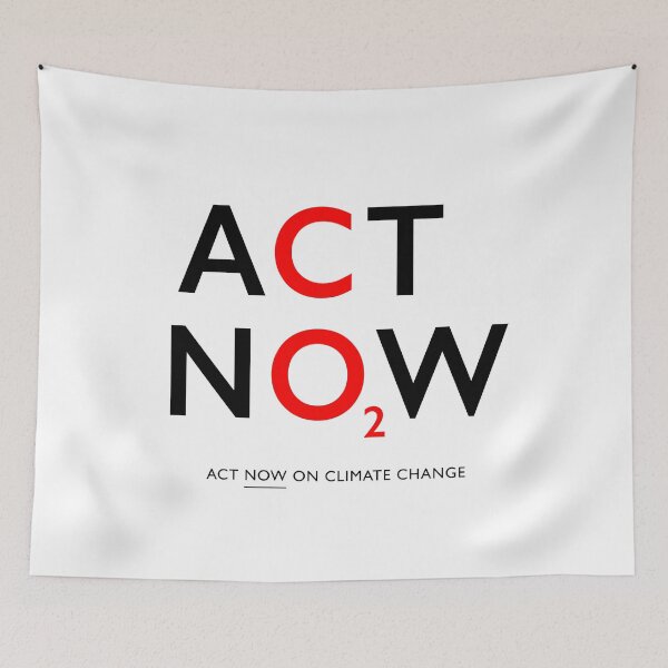 Item preview, ACT NOW ON CO2: The Original (Black & Red Gill Sans Text) on White designed and sold by Day Chapman.