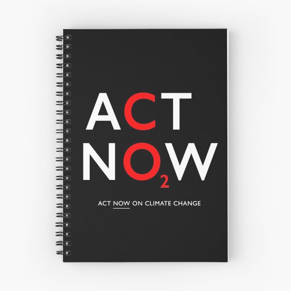 Item preview, ACT NOW ON CO2: The Original (White & Red Gill Sans Text) on Black designed and sold by Day Chapman.