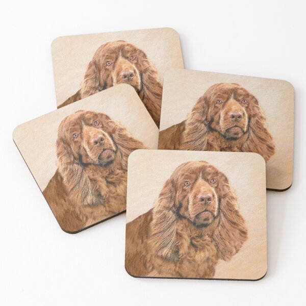Item preview, Sussex Spaniel Painting - Cute Original Dog Art designed and sold by alpendesigns.