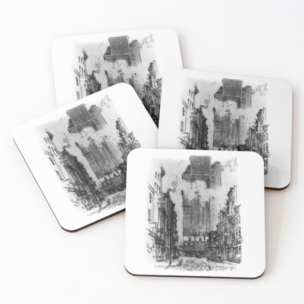 Item preview, Down Sansom Street from Eighth Street - Joseph Pennell - 1912 designed and sold by CrankyOldDude.