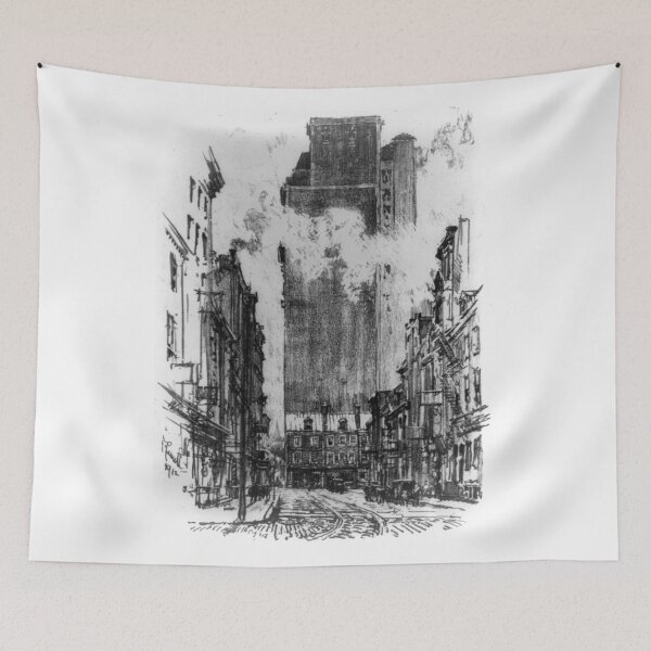 Item preview, Down Sansom Street from Eighth Street - Joseph Pennell - 1912 designed and sold by CrankyOldDude.