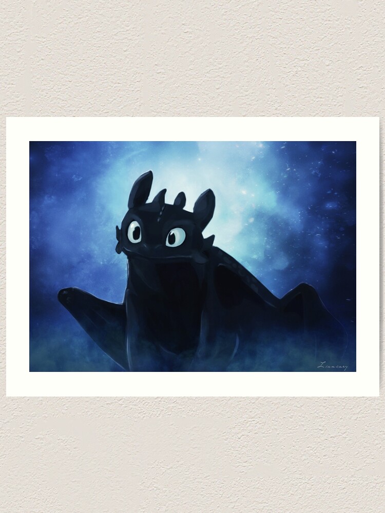 Thumbnail 1 of 3, Art Print, Toothless - painting designed and sold by Liancary.