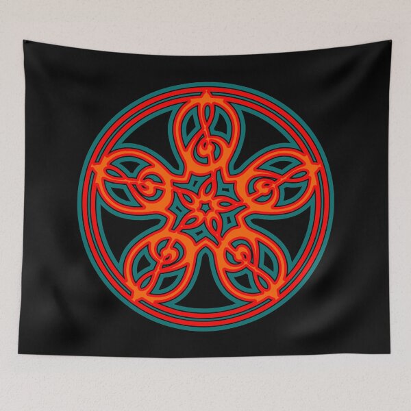Item preview, Treble Clef Mandala (red, orange, teal) designed and sold by FelixCulpa.