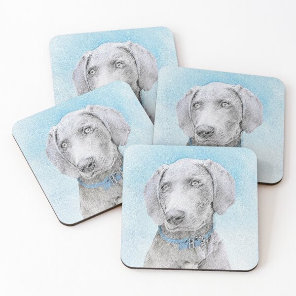 Item preview, Weimaraner Painting - Cute Original Dog Art designed and sold by alpendesigns.