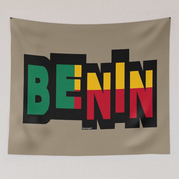 Item preview, Benin Font with Beninese Flag designed and sold by Havocgirl.