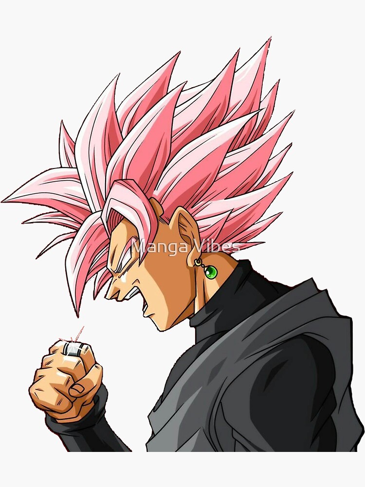 "Black Goku Rosé" Sticker by UneSaiyajin | Redbubble