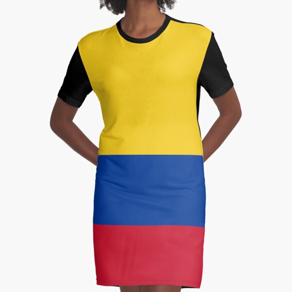 Colombian Flag - Flag of Colombia Graphic T-Shirt Dress