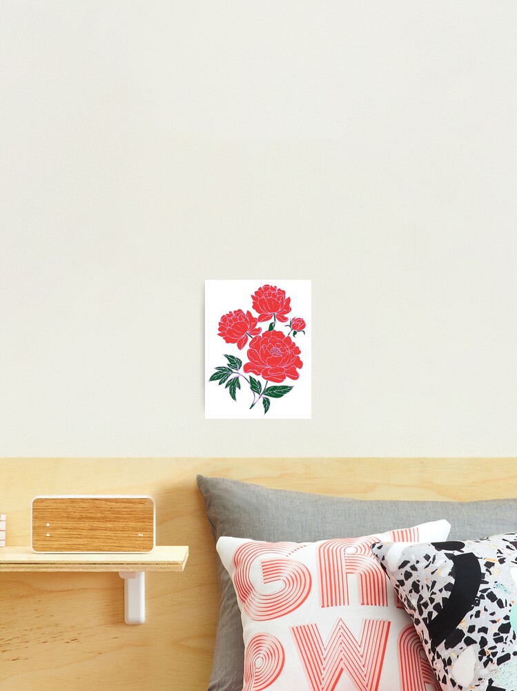 Aperçu 2 sur 3. Impression photo avec l'œuvre Pivoines Rouges # 5 créée et vendue par rontrickett.