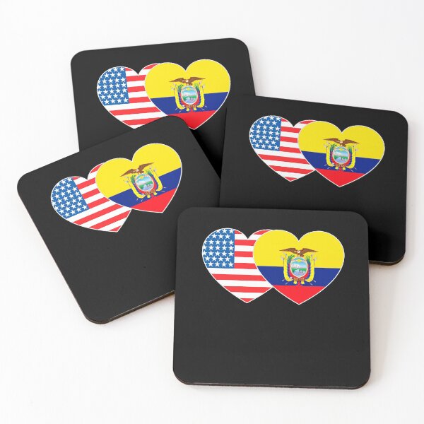 Item preview, Ecuador and USA Flag Twin Heart for Ecuadorian American Patriotic designed and sold by Svo-.