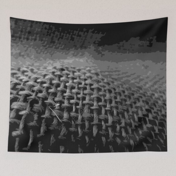 Item preview, Woven Fabric Grey Hessian Black and White Photo designed and sold by Beachy.