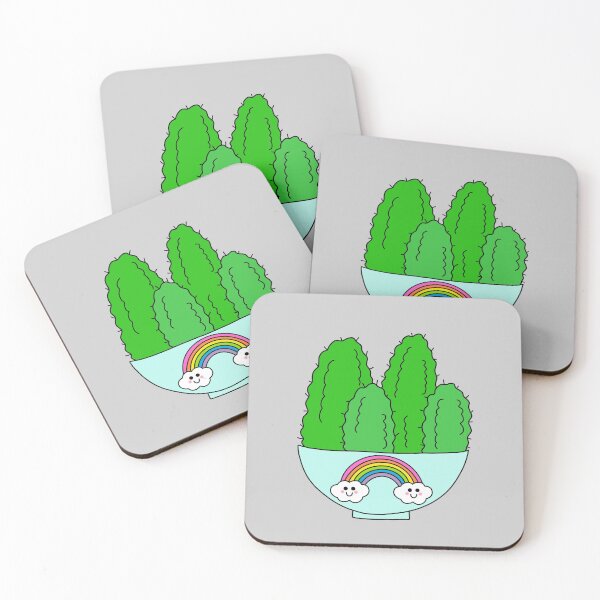 Artikelvorschau, Cute Cactus Design #154: Cacti In Cute Rainbow Bowl entworfen und verkauft von DreamCactus.