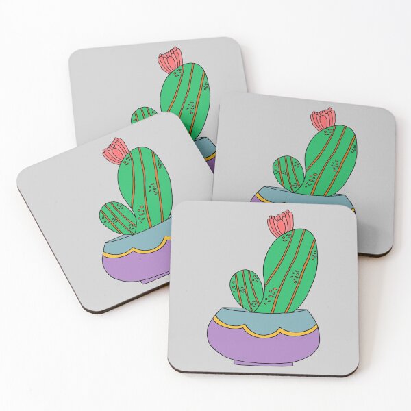 Item preview, Cute Cactus Design #155: Cactus With Bloom In Pretty Pot designed and sold by DreamCactus.
