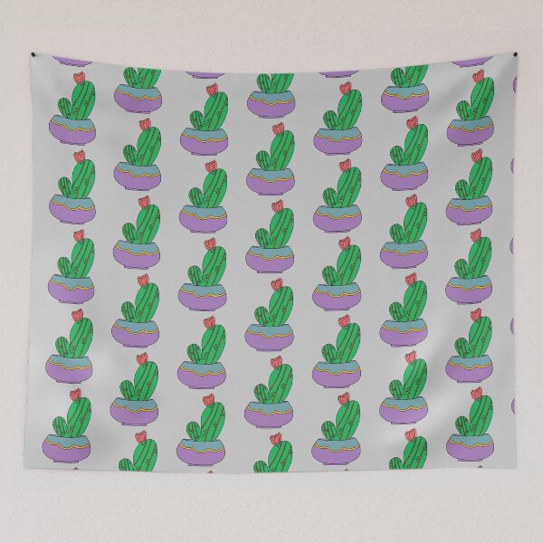 Item preview, Cute Cactus Design #155: Cactus With Bloom In Pretty Pot designed and sold by DreamCactus.