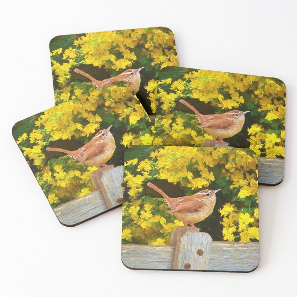 Item preview, Carolina Wren Painting - Cute Original Bird Art designed and sold by alpendesigns.