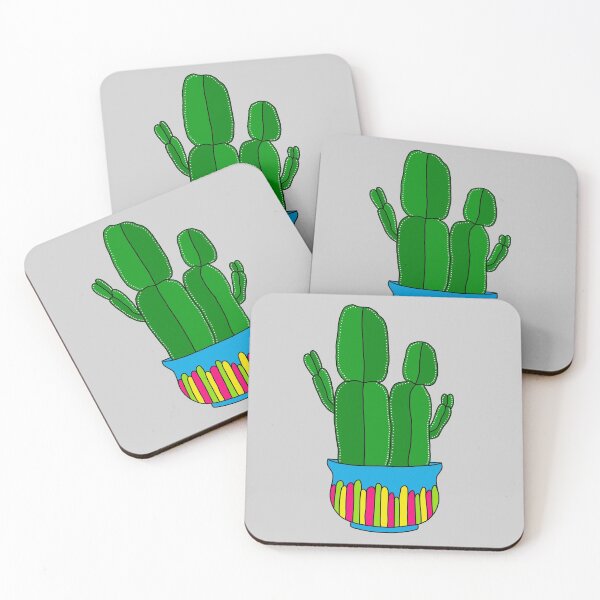 Item preview, Cute Cactus Design #160: Funky-Shaped Cacti In Bright Pot designed and sold by DreamCactus.