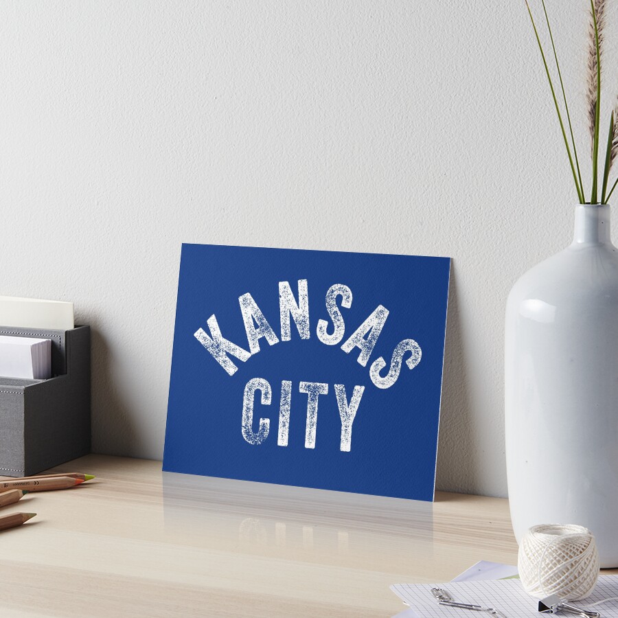KC Royal Blue Classic Kansas City Vintage Local Kc Baseball Fan Gear Kansas city KC Face mask Kansas City facemask Art Board Print
