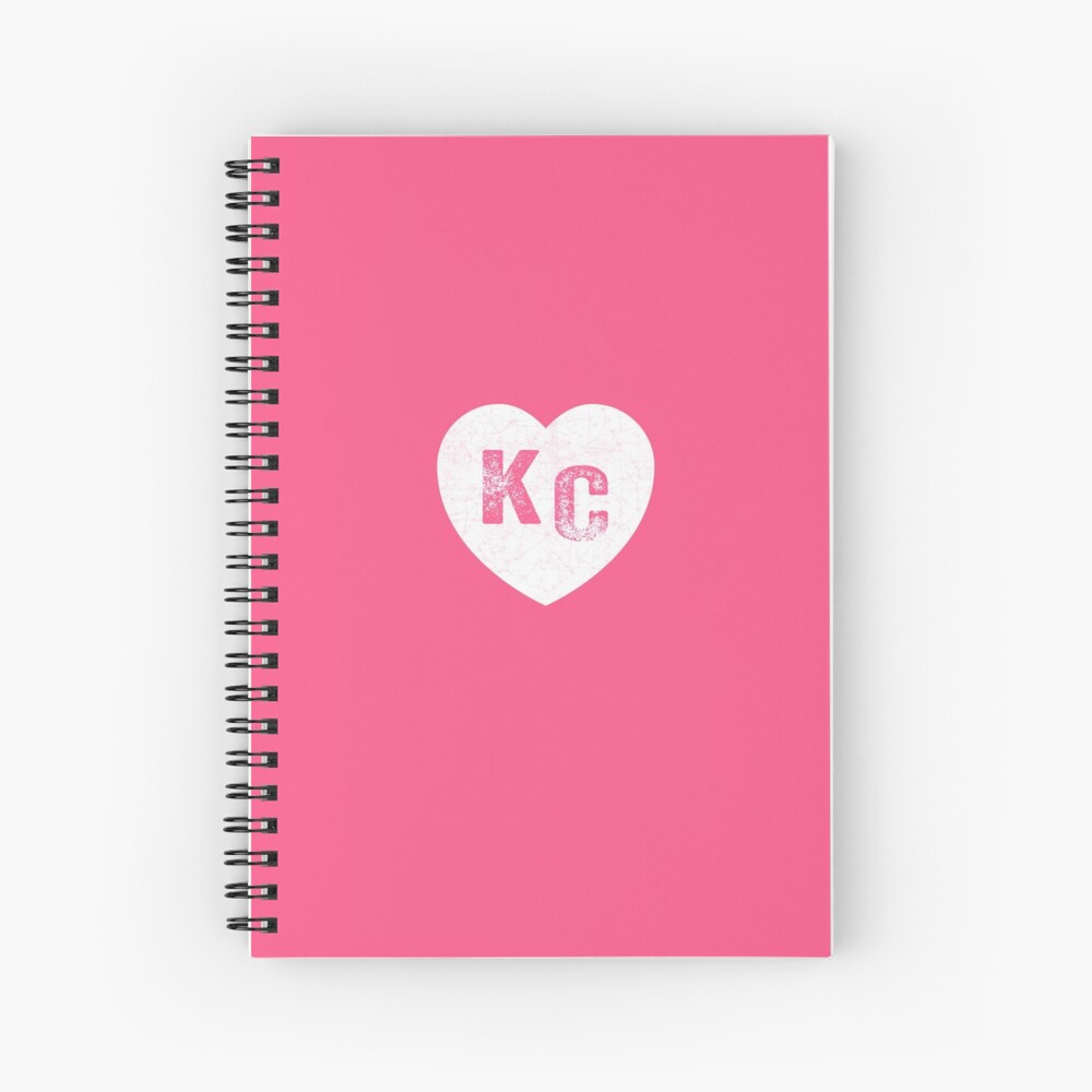 Pink Kansas City KC Heart Collection I Love Kc Hearts KC Face mask Kansas City facemask Spiral Notebook