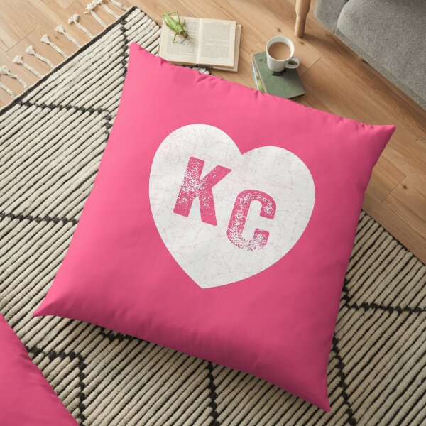 Pink Kansas City KC Heart Collection I Love Kc Hearts KC Face mask Kansas City facemask Floor Pillow