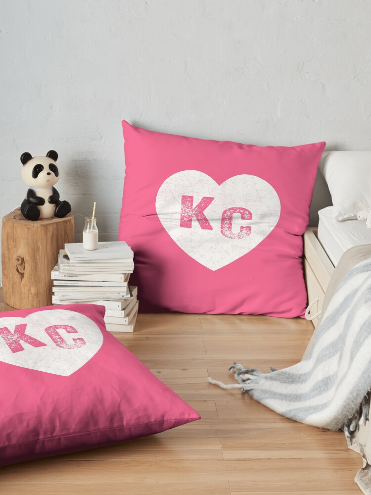 Alternate view of Pink Kansas City KC Heart Collection I Love Kc Hearts KC Face mask Kansas City facemask Floor Pillow