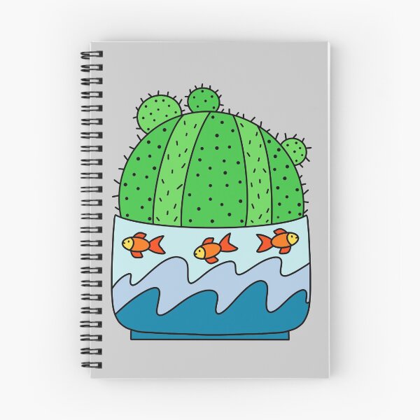 Item preview, Cute Cactus Design #163: Ball Cactus In Goldfish Themed Pot designed and sold by DreamCactus.