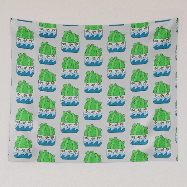 Item preview, Cute Cactus Design #163: Ball Cactus In Goldfish Themed Pot designed and sold by DreamCactus.