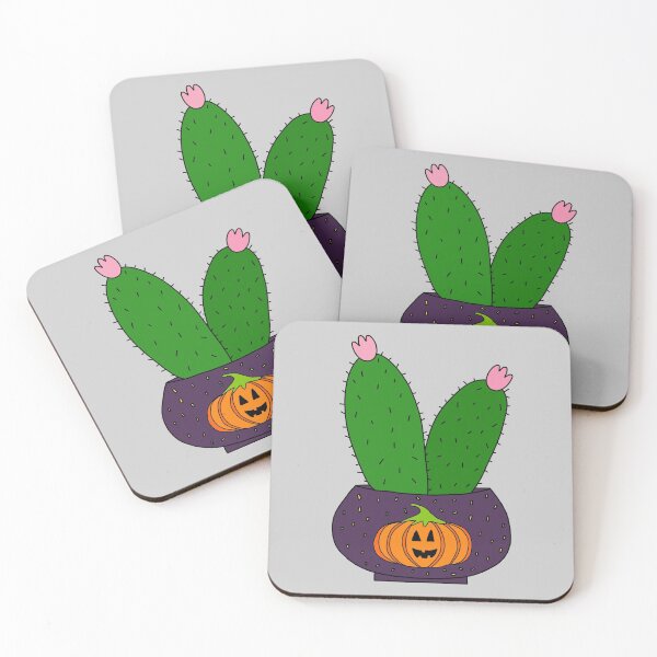 Aperçu de l'œuvre Cute Cactus Design #165: Cute Cacti In Halloween Pumpkin Pot créée et vendue par DreamCactus.