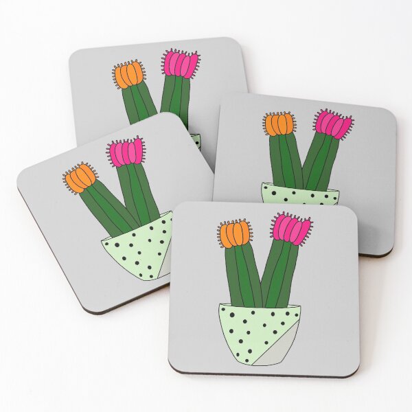 Item preview, Cute Cactus Design #166: Hybrid Cacti In Painted Concrete Pot designed and sold by DreamCactus.