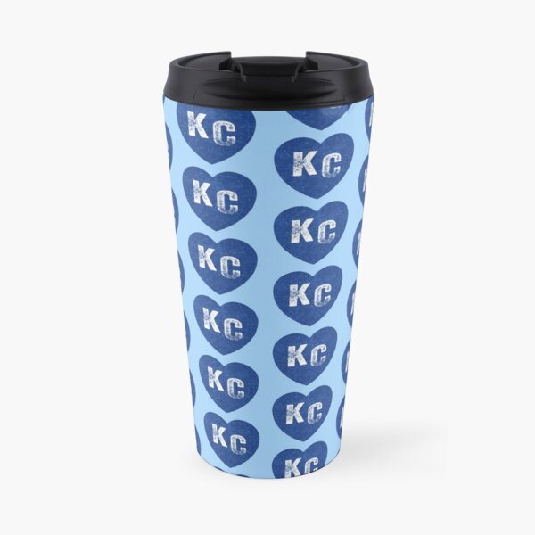 Royal Blue KC Blue Heart Kansas City Hearts I Love Kc heart Kansas city KC Face mask Kansas City facemask Travel Mug