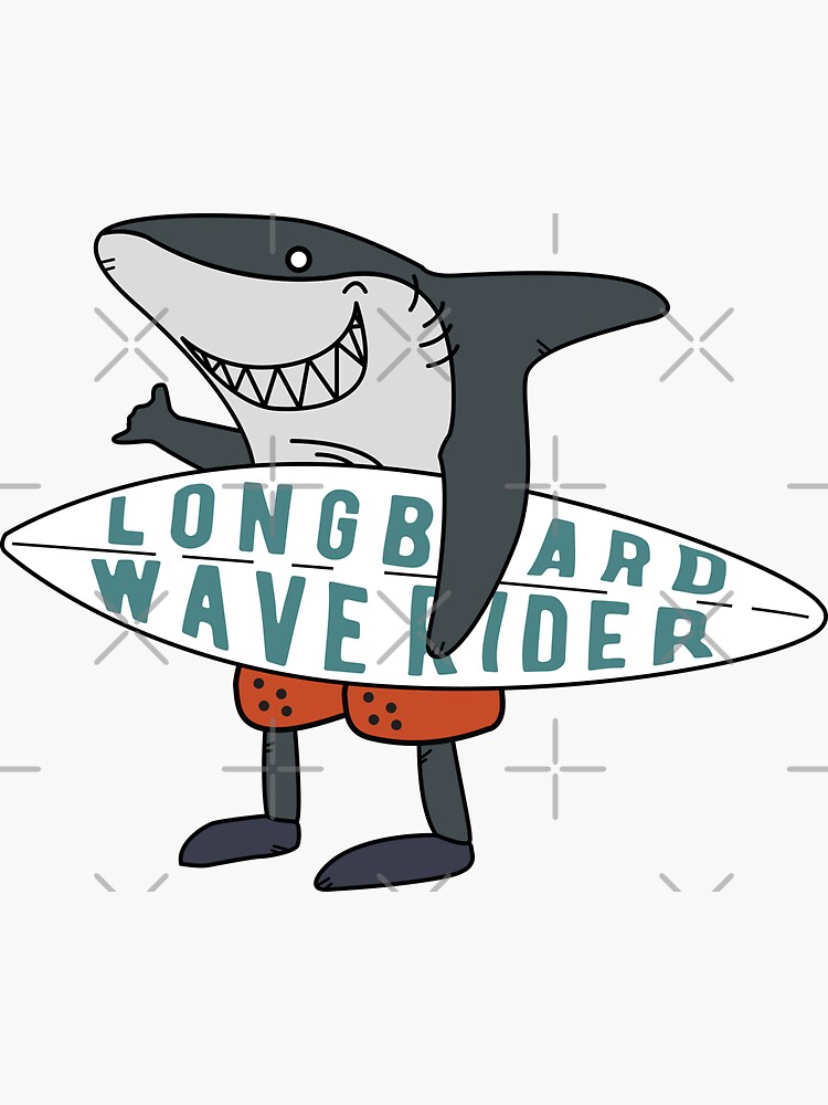Aperçu 3 sur 3. Sticker avec l'œuvre Autocollant de surf Requin Shaka créée et vendue par TonySpencer.