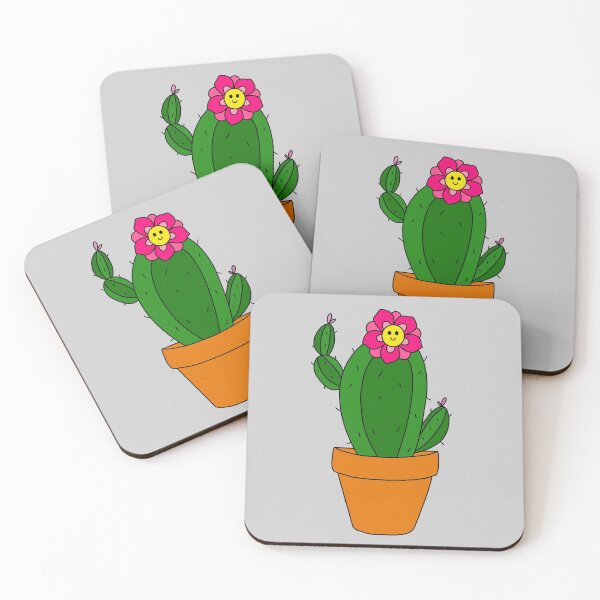 Item preview, Cute Cactus Design #169: Cactus With Cute Pink Flower In Terra-cotta Pot designed and sold by DreamCactus.