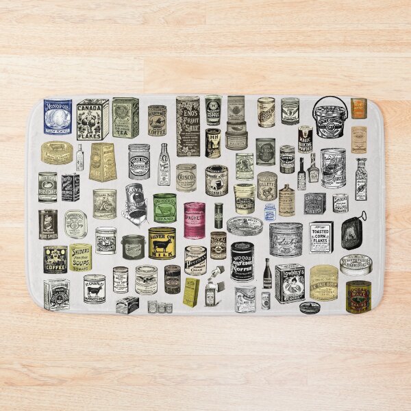 Item preview, Vintage Victorian food cans collage designed and sold by Anna Lemos.