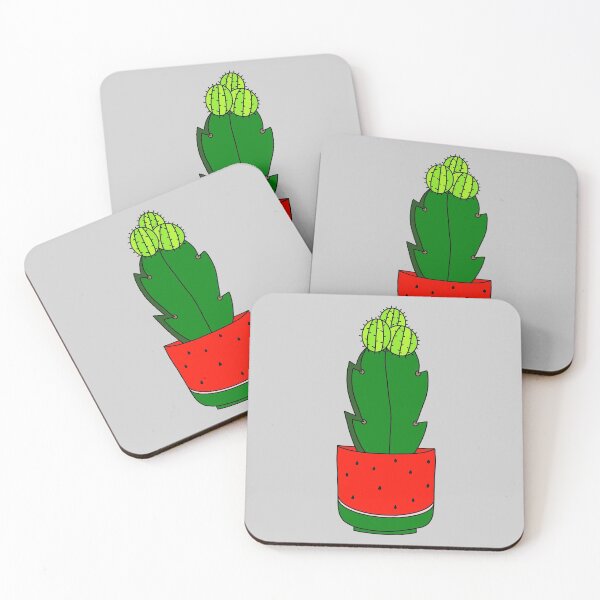 Item preview, Cute Cactus Design #186: Cute Hybrid Cactus In Watermelon Pot designed and sold by DreamCactus.