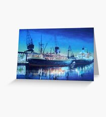 Night dockscene Greeting Card