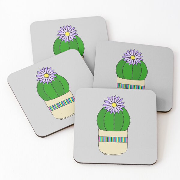Artikelvorschau, Cute Cactus Design #190: Barrel Cactus With Flower In Nice Pot entworfen und verkauft von DreamCactus.
