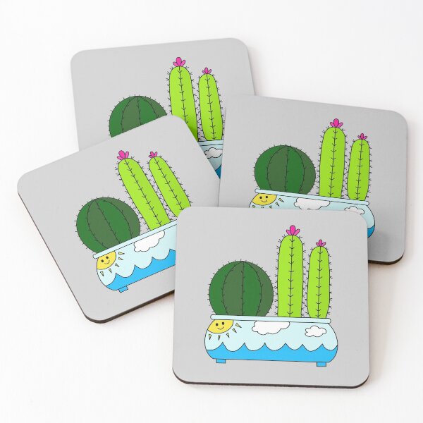 Item preview, Cute Cactus Design #191: Cacti Arrangement In Sunny Ocean Pot designed and sold by DreamCactus.