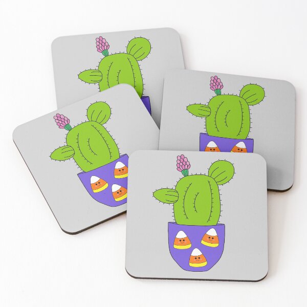 Item preview, Cute Cactus Design #195: Cactus In Halloween Candy Corn Pot designed and sold by DreamCactus.