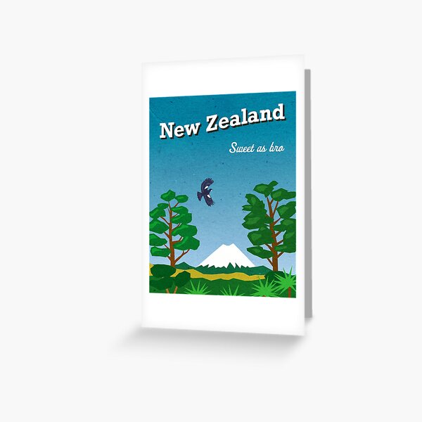 Vintage-style New Zealand travel poster Greeting Card