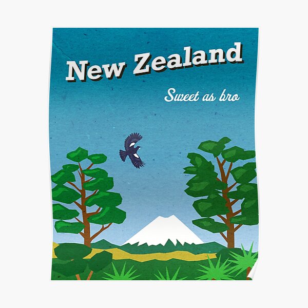 Vintage-style New Zealand travel poster Poster