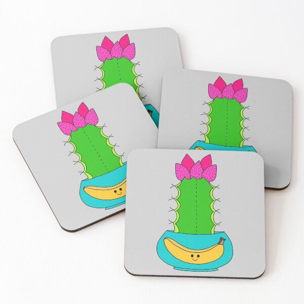 Item preview, Cute Cactus Design #205: Pretty Hybrid Cactus In Banana Pot designed and sold by DreamCactus.